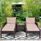 Costway 5 PCS Patio Rattan Wicker Furniture Set Sofa Ottoman Coffee Table Cushioned Yard